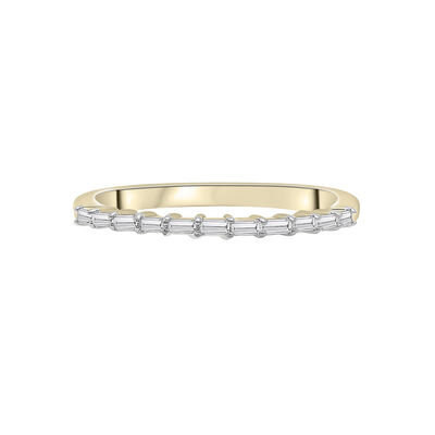 Diamond Baguette Horizontal Bar Ring in 14K Yellow Gold (1/7 ct. tw.)