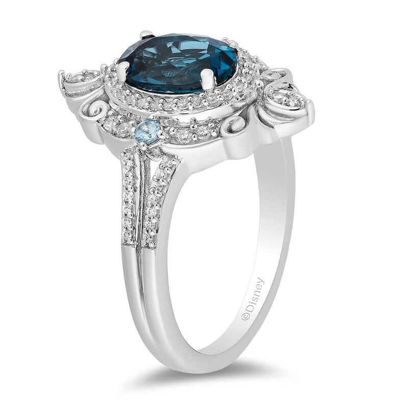 Enchanted Disney Topaz & 1/5 ct. tw. Diamond Cinderella Ring in ...