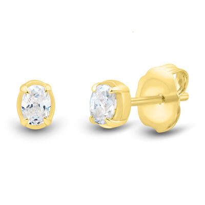 Lab Grown Diamond Oval-Shaped  Solitaire Stud Earrings in Vermeil (1/4 ct. tw.)