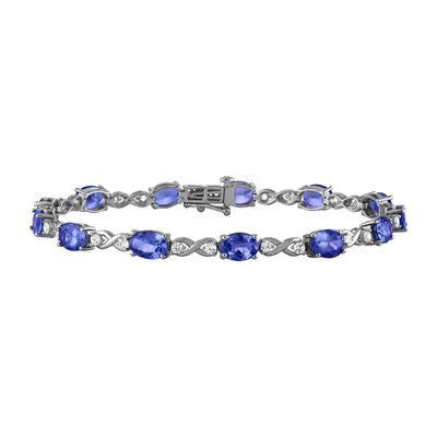 Tanzanite & Lab-Created White Sapphire Bracelet in Sterling Silver