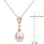 Pink Pearl Pendant with Morganite and Diamond Accent in 10K Rose Gold