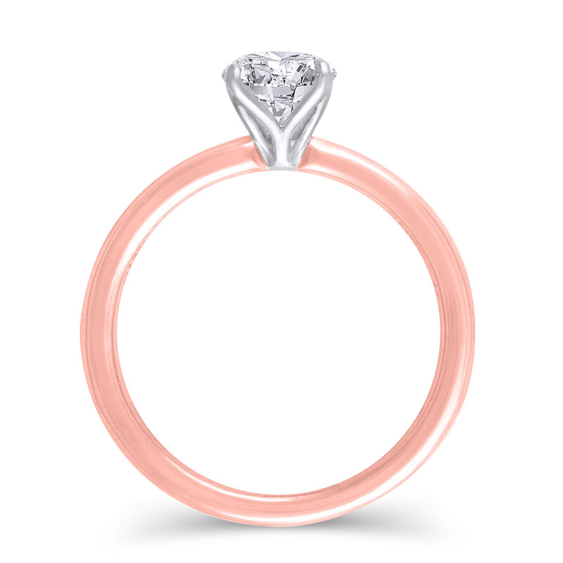 Lab Grown Diamond Pear-Shaped Solitaire Engagement Ring in 14K Rose Gold &#40;1 ct.&#41;