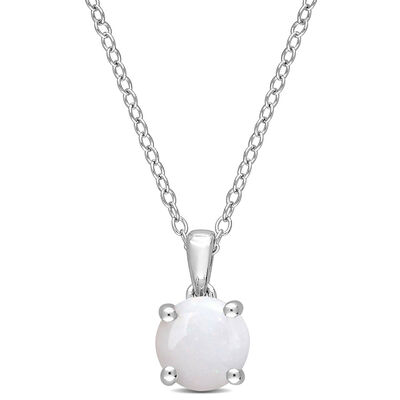 Birthstone Solitaire Pendant in Sterling Silver