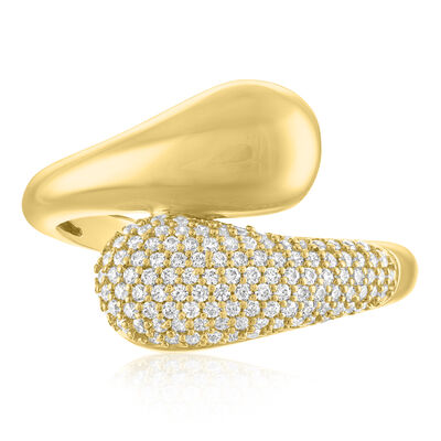 Diamond Dome Bypass Ring in 10K Yellow Gold (1/3 ct. tw.)