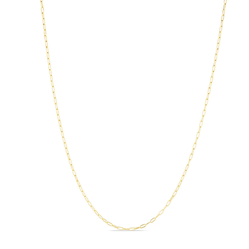 Paperclip Chain Necklace in 14K Yellow Gold, 1.4mm, 18&rdquo;