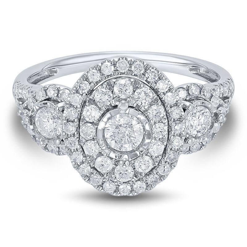 Three Stone Diamond Engagement Ring in 10K White Gold &#40;1 ct. tw.&#41;  