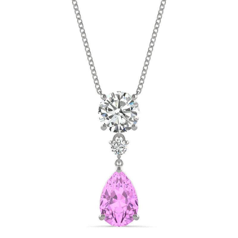 Pear Shape Pink Sapphire Necklace - Jewelry Designs