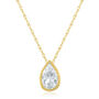 Lab-Created White Sapphire Birthstone Pendant in 10K Yellow Gold 