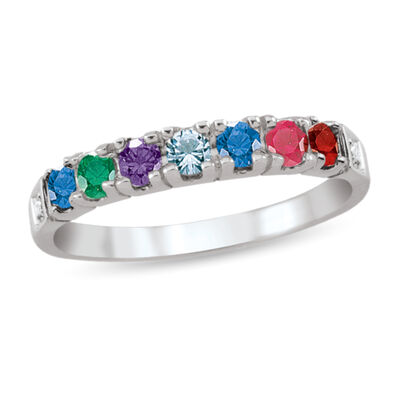 custom gemstone ring with diamond accents (3-7 stones)