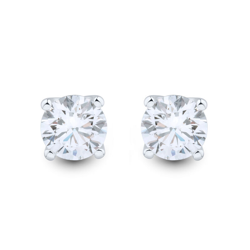 Lab Grown Diamond Round Stud Earrings In 14K White Gold &#40;2 ct. tw.&#41;