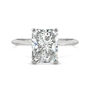 Radiant-Cut Moissanite Ring with Knife-Edge Band in 14K White Gold &#40;2 ct.&#41;