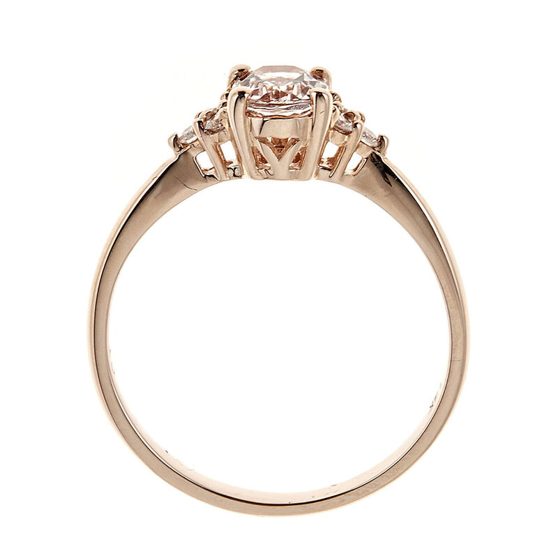 Morganite & 1/10 ct. tw. Diamond Ring in 10K Rose Gold | Helzberg