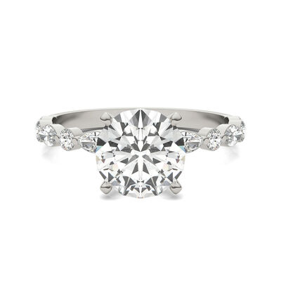 Round Solitaire Moissanite Ring in 14K White Gold (2 1/3 ct. tw.)