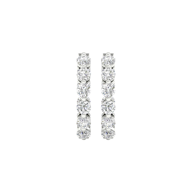 Lab Grown Diamond Inside-Out Hoop Earrings in 14K White Gold &#40;2 ct. tw.&#41;