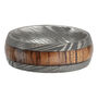 Men&rsquo;s Wood Inlay Wedding Band in Damascus Steel