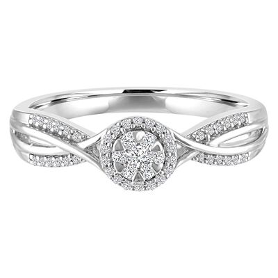 1/8 ct. tw. Diamond Twist Promise Ring in Sterling Silver