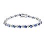 Lab Created Blue &amp; White Sapphire Bracelet in Sterling Silver