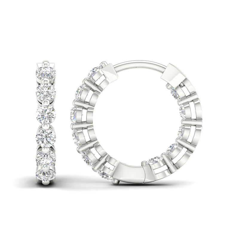 Lab Grown Diamond Inside-Out Hoop Earrings in 14K Gold