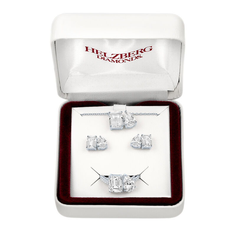 Toi et Moi Lab-Created White Sapphire Box Set in Sterling Silver