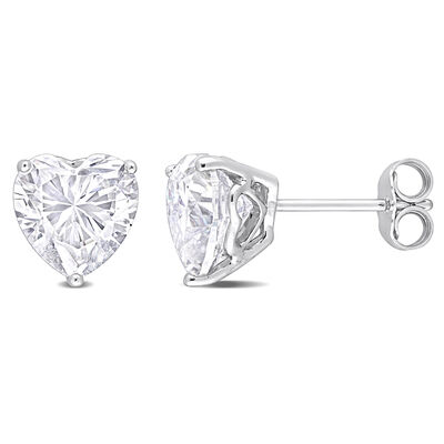 Heart-Shaped Lab-Created Moissanite Stud Earrings in Sterling Silver (1 1/2 ct. tw.)