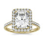 Radiant-Cut Moissanite Halo Ring in 14K Yellow Gold &#40;3 ct. tw.&#41;