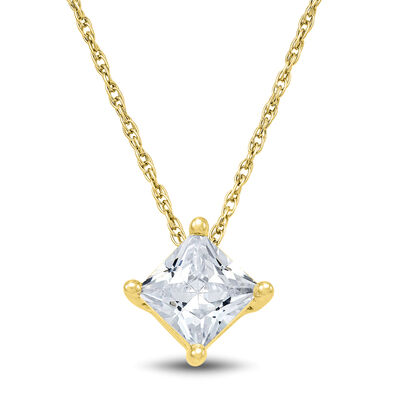 Lab Grown Diamond Solitaire Pendant in 14K Yellow Gold (1 ct.)