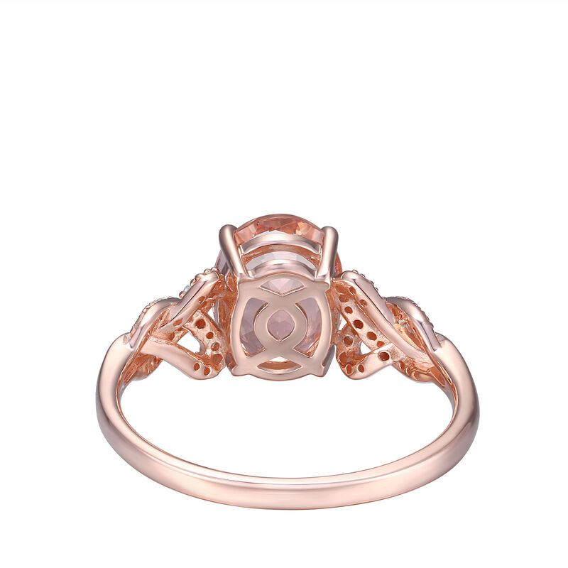 Morganite and Diamond Ring in 10K Rose Gold &#40;1/8 ct. tw.&#41;