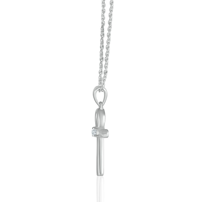 Ankh Pendant with Diamond Accent in 10K White Gold