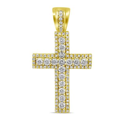 Men's 3/4 ct. tw. Diamond Cross Pendant in 10K Yellow Gold