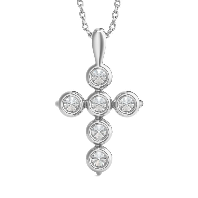 Lab Grown Diamond Cross Pendant in 14K White Gold &#40;1 ct. tw.&#41;