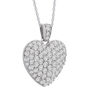 Puff Pave Diamond Heart Pendant in 14K White Gold &#40;1 1/2 ct. tw.&#41;
