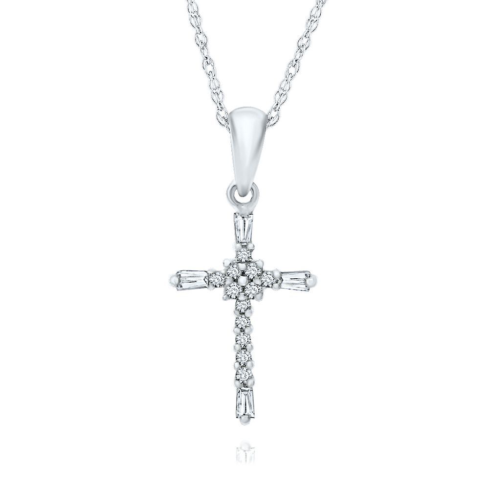Diamond Accent Cross Necklace in Sterling Silver