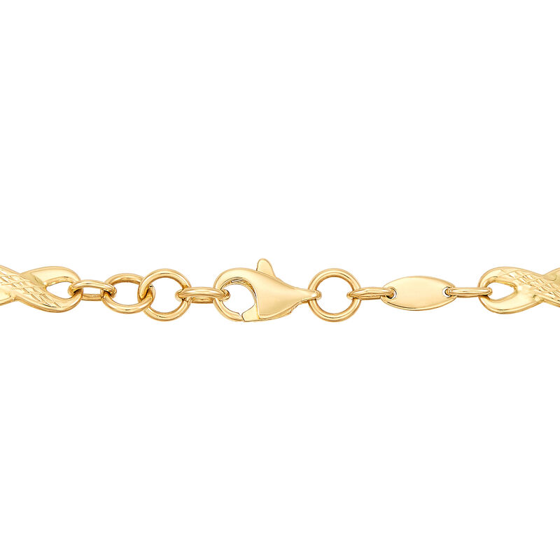 Infinity Link Bracelet in 14K Yellow, White and Rose Gold, 7.5&quot; 