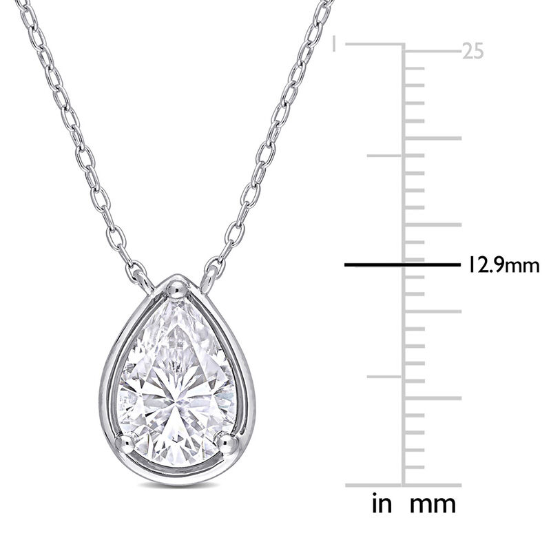 Pear-Shaped Moissanite Pendant in Sterling Silver &#40;2 ct.&#41;