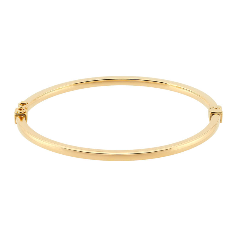 Square Tube Hinged Bangle Bracelet in 14K Yellow Gold