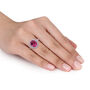 Pink Topaz &amp; Lab Created White Sapphire Ring in Sterling Silver
