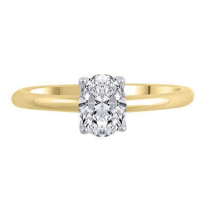Lab Grown Diamond Solitaire Oval Engagement Ring in 14K Yellow Gold (1 ct.)
