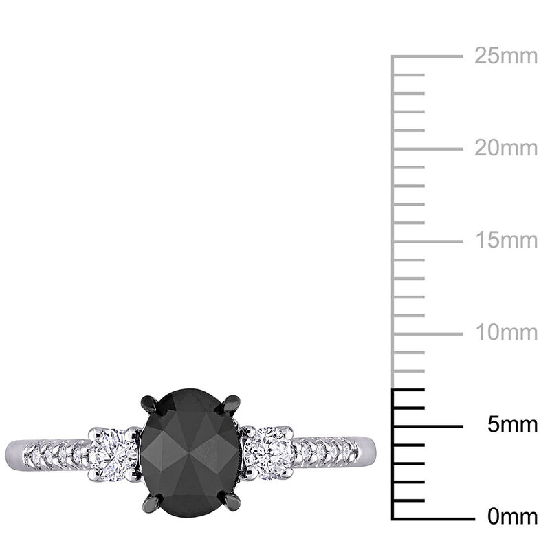 1 1/4 Black &amp; White Diamond Ring in 14K White Gold
