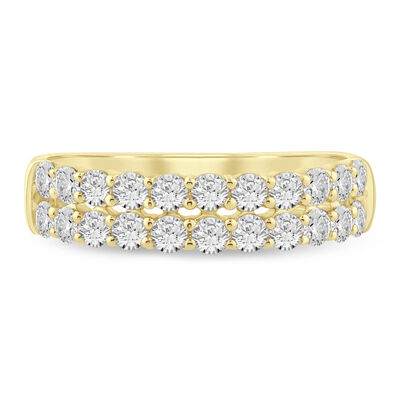 Lab Grown Diamond Double-Row Anniversary Band in 10K Gold (1 ct. tw.)