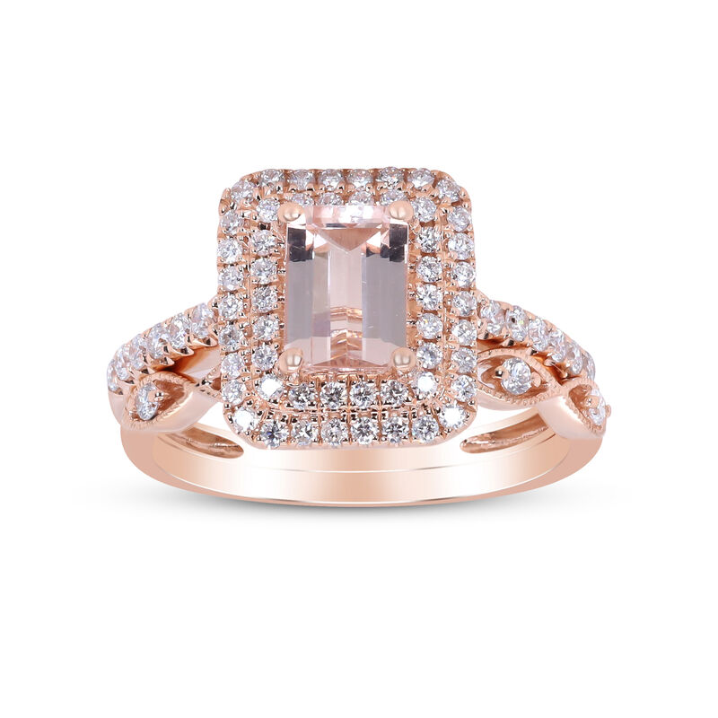 Morganite and Diamond Ring in 14K Rose Gold &#40;1/2 ct. tw.&#41;