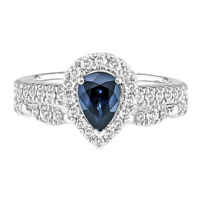 Shades of Love™ Sapphire & 1/2 ct. tw. Diamond Ring in 14K White Gold