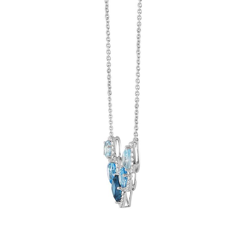 Blue Topaz &amp; Lab Created White Sapphire Necklace in Sterling Silver