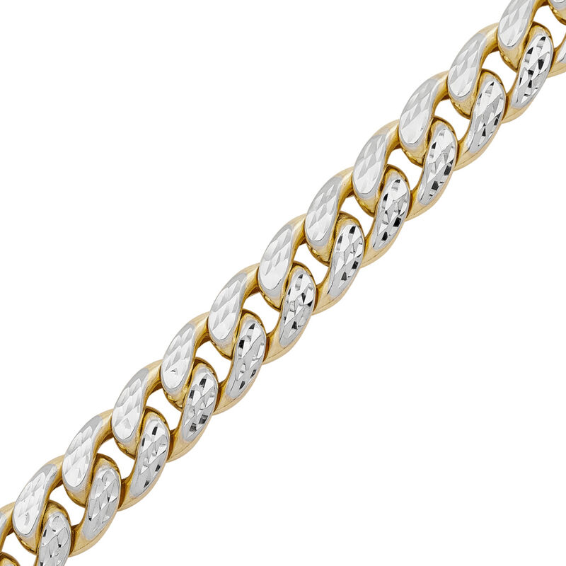 Two-Tone Cuban Link Chain in 10K Yellow &amp; White Gold, 11mm, 22&rdquo;