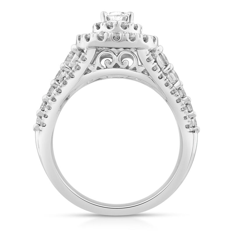 Diamond Pear-Shaped Halo Engagement Ring