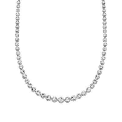 Graduated Diamond Tennis Necklace in Sterling Silver (1/2 ct. tw.)