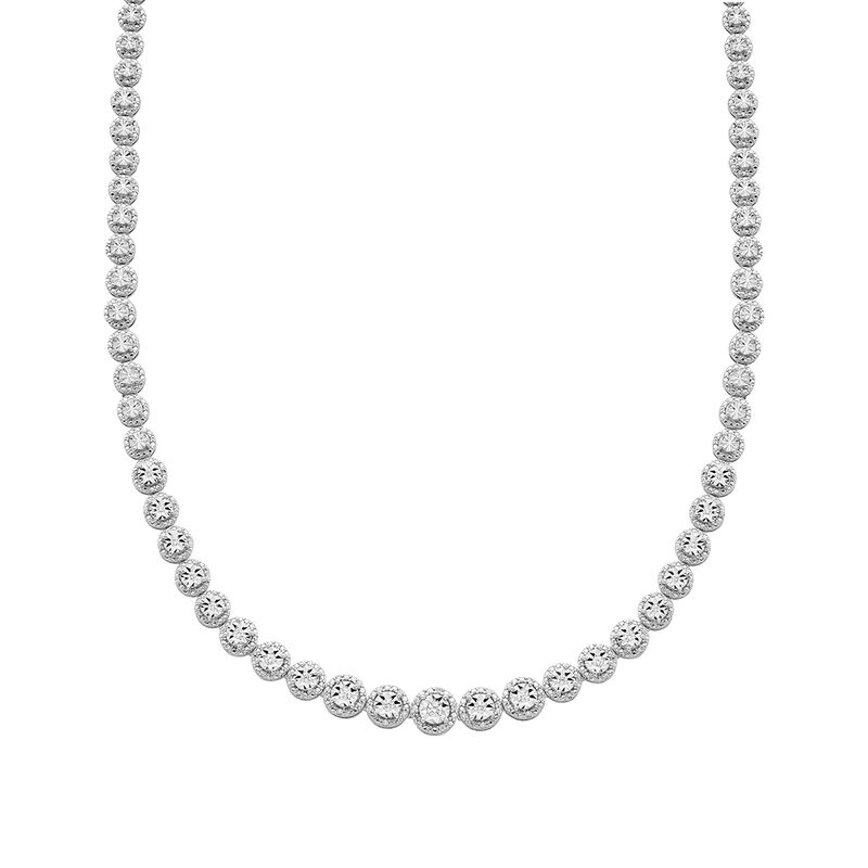 Graduated Diamond Tennis Necklace in Sterling Silver &#40;1/2 ct. tw.&#41;