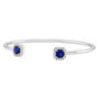 Lab-Created Blue Sapphire Cuff Bracelet with Lab-Created White Sapphire in Sterling Silver