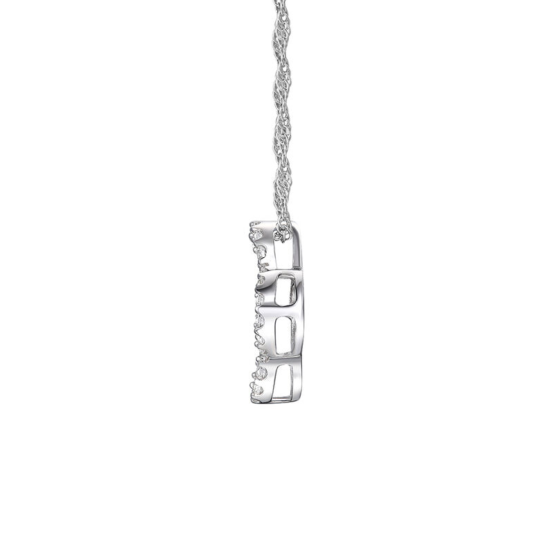 Diamond Clover Pendant in 10K White Gold &#40;1/8 ct. tw.&#41;