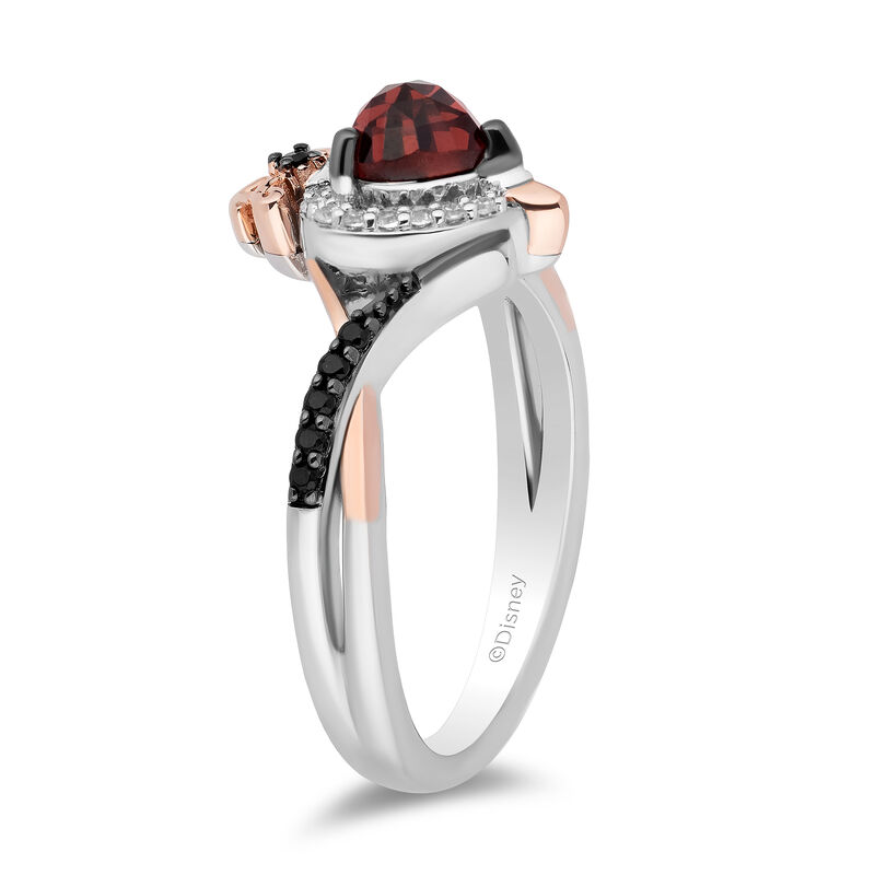 Evil Queen Diamond and Garnet Ring in Sterling Silver and 10K Rose Gold &#40;1/6 ct. tw.&#41;
