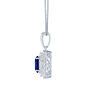 Lab Created Blue &amp; White Sapphire Pendant in Sterling Silver